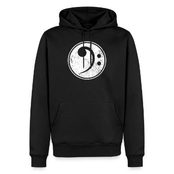 Bass Clef Bassist Bass Player Musician - Sweat à capuche Premium bio Homme - noir - Devant - Nico (187cm)