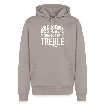 Bass Player Musician - Männer Premium Bio Hoodie - Taupe - Vorne - Nico (187cm)