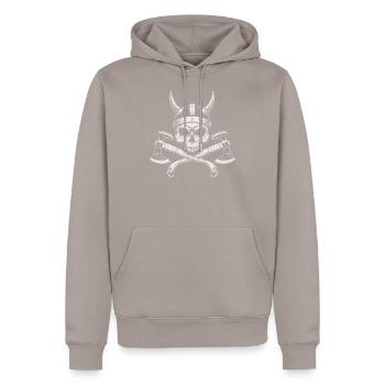 del Axt Wikinger Nordisch Keltisch - Männer Premium Bio Hoodie - Taupe - Vorne - Nico (187cm)