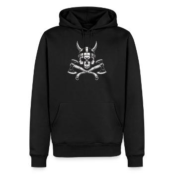 del Axe Viking Nordic Celtic - Men’s Premium Organic Hoodie - black - Front - Nico (187cm)