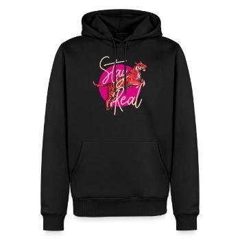 Tiger Kunst Design - Männer Premium Bio Hoodie - Schwarz - Vorne - Nico (187cm)