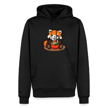 Roter Panda Essen Ramen Nudeln - Männer Premium Bio Hoodie - Schwarz - Vorne - Nico (187cm)