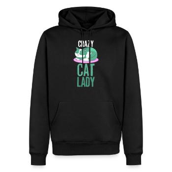Chat Fou chats Dame femme - Sweat à capuche Premium bio Homme - noir - Devant - Nico (187cm)