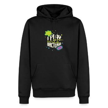 I Play With Bacteria Funny Biology Teacher - Men’s Premium Organic Hoodie - black - Front - Nico (187cm)