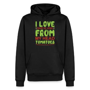 Gardening From ma Head ToMaToes To My Toes - Sweat à capuche Premium bio Homme - noir - Devant - Nico (187cm)