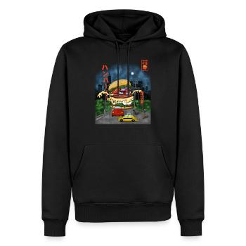 burger - Sweat à capuche Premium bio Homme - noir - Devant - Nico (187cm)