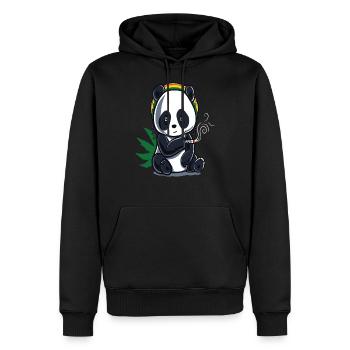 Cannabis Hanf THC 420 - Männer Premium Bio Hoodie - Schwarz - Vorne - Nico (187cm)