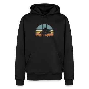 Piano piano - Sweat à capuche Premium bio Homme - noir - Devant - Nico (187cm)