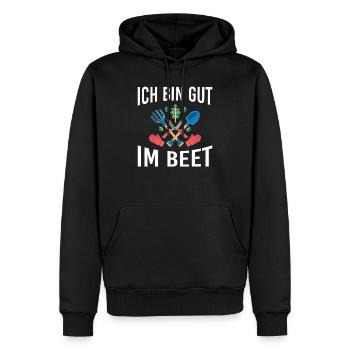 Ich bin gut im Beet lustige Gärtner Gartenarbeit - Männer Premium Bio Hoodie - Schwarz - Vorne - Nico (187cm)