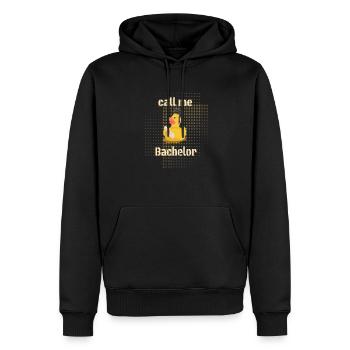 Call me Bachelor - Squeaky Duck - Men’s Premium Organic Hoodie - black - Front - Nico (187cm)