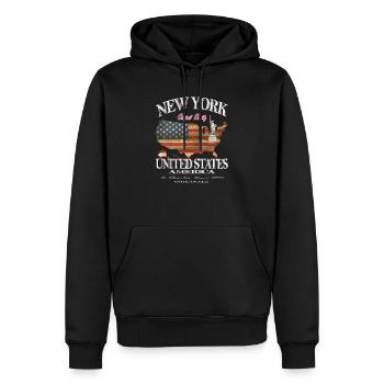 New York USA Libertystatue Usa Flagge - Männer Premium Bio Hoodie - Schwarz - Vorne - Nico (187cm)