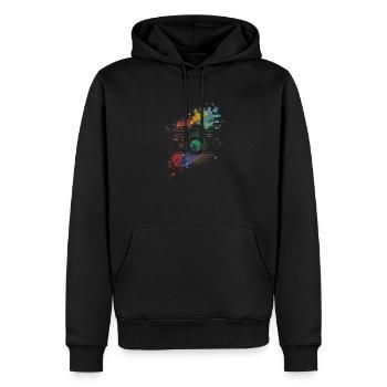Photographie Photographe Photographe Photos Photographe - Sweat à capuche Premium bio Homme - noir - Devant - Nico (187cm)