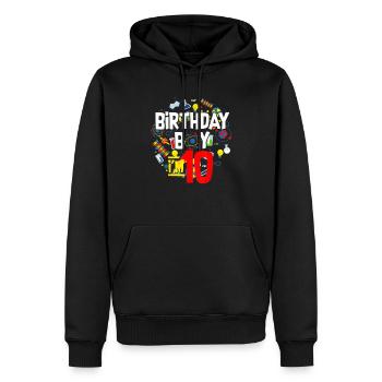10. Geburtstag Happy Birthday Gamer Zocken Gaming - Männer Premium Bio Hoodie - Schwarz - Vorne - Nico (187cm)