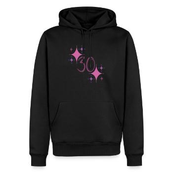 30. - Sweat à capuche Premium bio Homme - noir - Devant - Nico (187cm)