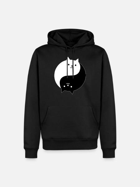 Cats ying yang Cat - Men’s Premium Organic Hoodie - black