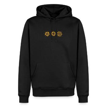 Yellow Sunflower Floral Watercolor Positivity - Sweat à capuche Premium bio Homme - noir - Devant - Nico (187cm)