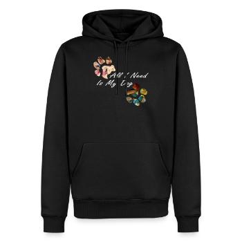 Empreintes de pattes pattes pattes chien chien - Sweat à capuche Premium bio Homme - noir - Devant - Nico (187cm)