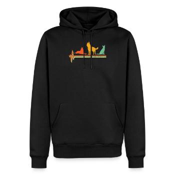 Deutscher Schäferhund Heartbeat Shirt Retro Deutsch Sheph - Männer Premium Bio Hoodie - Schwarz - Vorne - Nico (187cm)