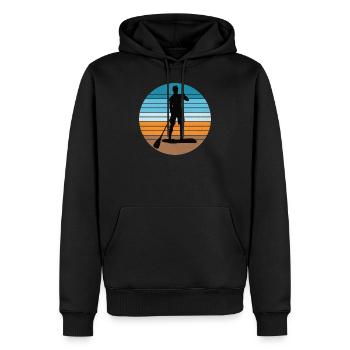 Standup Paddle sportif sur la rivière et la mer - Sweat à capuche Premium bio Homme - noir - Devant - Nico (187cm)