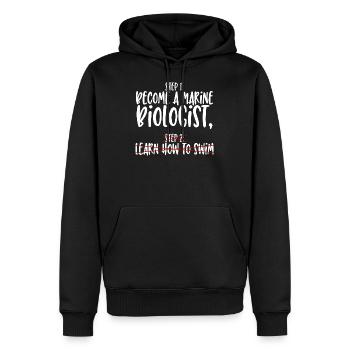 Meeresbiologe Schritt 1 - Männer Premium Bio Hoodie - Schwarz - Vorne - Nico (187cm)