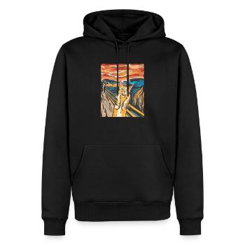 Le cri Edvard Munch Parodie de Chats Drôles - Sweat à capuche Premium bio Homme - noir - Devant - Nico (187cm)