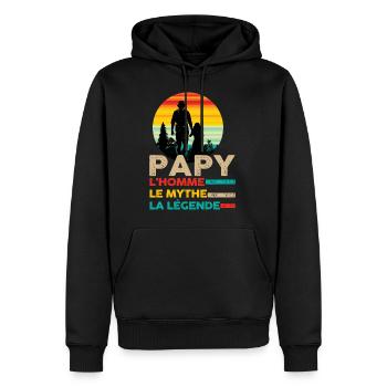 Un papy fantastique - Sweat à capuche Premium bio Homme - noir - Devant - Nico (187cm)