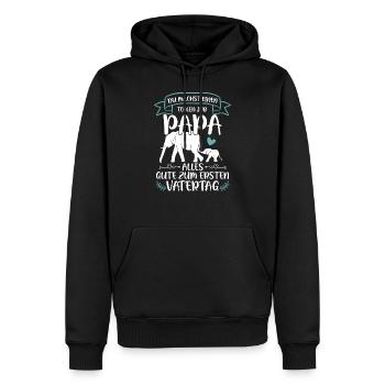 Erster Vatertag - Elefant Vatertagsgeschenk - Männer Premium Bio Hoodie - Schwarz - Vorne - Nico (187cm)