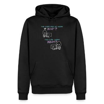 Programmer Code Works Why - Sweat à capuche Premium bio Homme - noir - Devant - Nico (187cm)