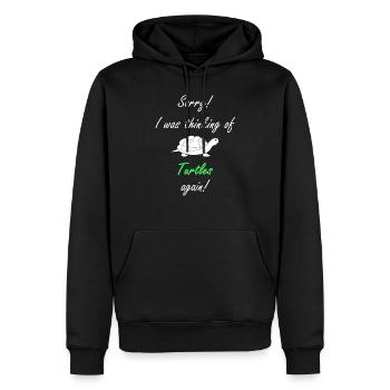 Tortues - Sweat à capuche Premium bio Homme - noir - Devant - Nico (187cm)