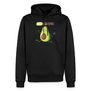 Avo Cardio - Avocardio - Sweat à capuche Premium bio Homme - noir - Devant - Nico (187cm)