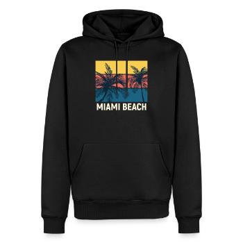 Miami Beach - Sweat à capuche Premium bio Homme - noir - Devant - Nico (187cm)