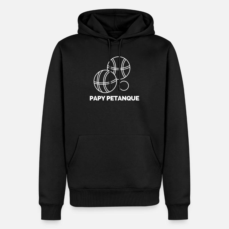 Papy Petanque - Sweat à capuche Premium bio Homme - noir