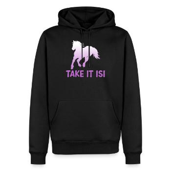 Take it Isi Islandpferd Schimmel Isländer - Männer Premium Bio Hoodie - Schwarz - Vorne - Nico (187cm)