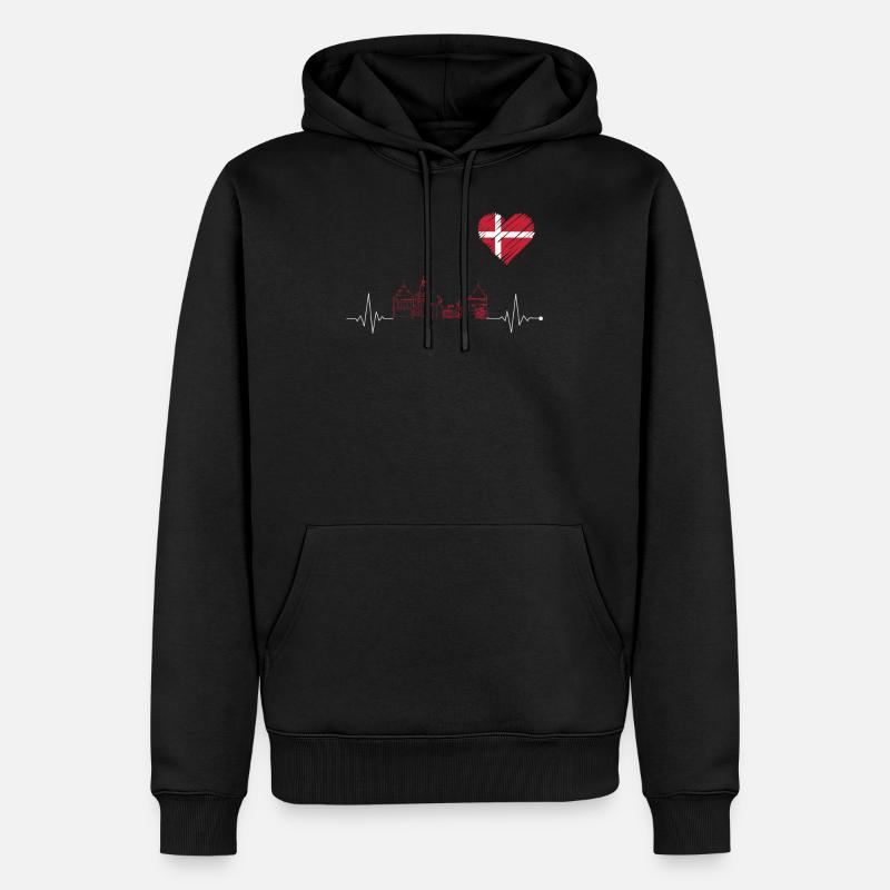 Danemark Skyline - Sweat à capuche Premium bio Homme - noir
