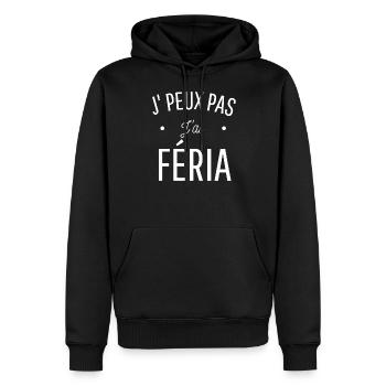 JE PEUX PAS J'AI FÊTE pastis corrida féria humour - Sweat à capuche Premium bio Homme - noir - Devant - Nico (187cm)