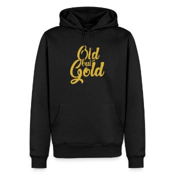 Old but Gold - Männer Premium Bio Hoodie - Schwarz - Vorne - Nico (187cm)