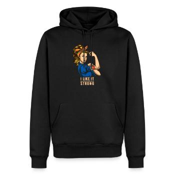 LGBTQ - Girl Tattoo Strong - Coffee Lover - Sweat à capuche Premium bio Homme - noir - Devant - Nico (187cm)