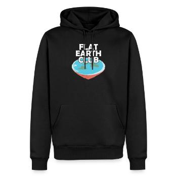 Platerder Flacherdler Plat Terre Conspiration - Sweat à capuche Premium bio Homme - noir - Devant - Nico (187cm)