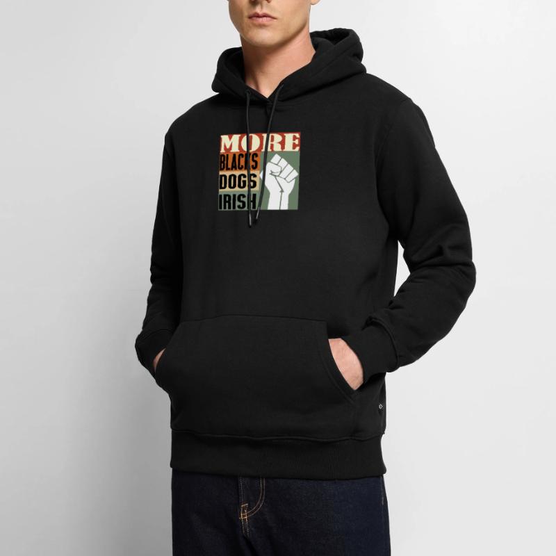 Plus de Noirs Plus de chiens Plus irlandais Sweat à capuche Premium bio Homme