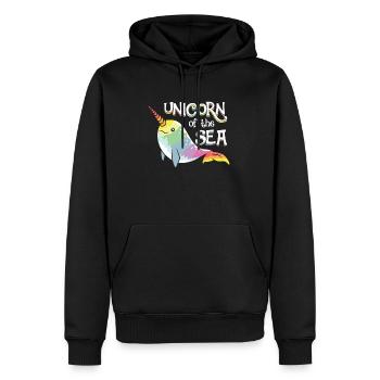 Narwhal - Unicorns of the Sea - Beach Summer Art - Männer Premium Bio Hoodie - Schwarz - Vorne - Nico (187cm)