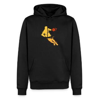Joueur de basket-ball - Sweat à capuche Premium bio Homme - noir - Devant - Nico (187cm)