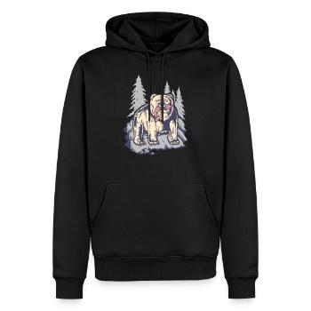 Grizzly Ours saumon forêt - Sweat à capuche Premium bio Homme - noir - Devant - Nico (187cm)