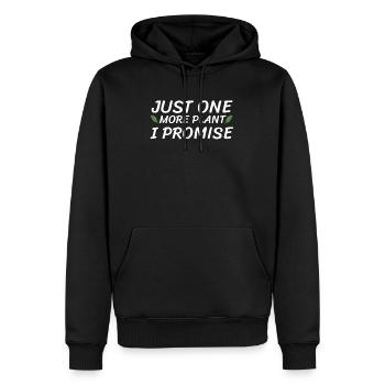 Nur noch eine Pflanze verspreche ich GärtnerGarten - Männer Premium Bio Hoodie - Schwarz - Vorne - Nico (187cm)