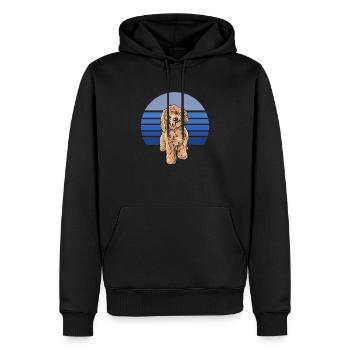 Cockapoo Blau Retro - Männer Premium Bio Hoodie - Schwarz - Vorne - Nico (187cm)