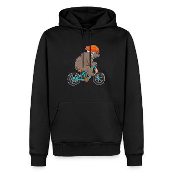 Bear On Bike Bicycle Cycling Bear - Men’s Premium Organic Hoodie - black - Front - Nico (187cm)
