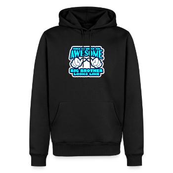 Grand frère famille frères et soeurs cadeau naissance - Sweat à capuche Premium bio Homme - noir - Devant - Nico (187cm)