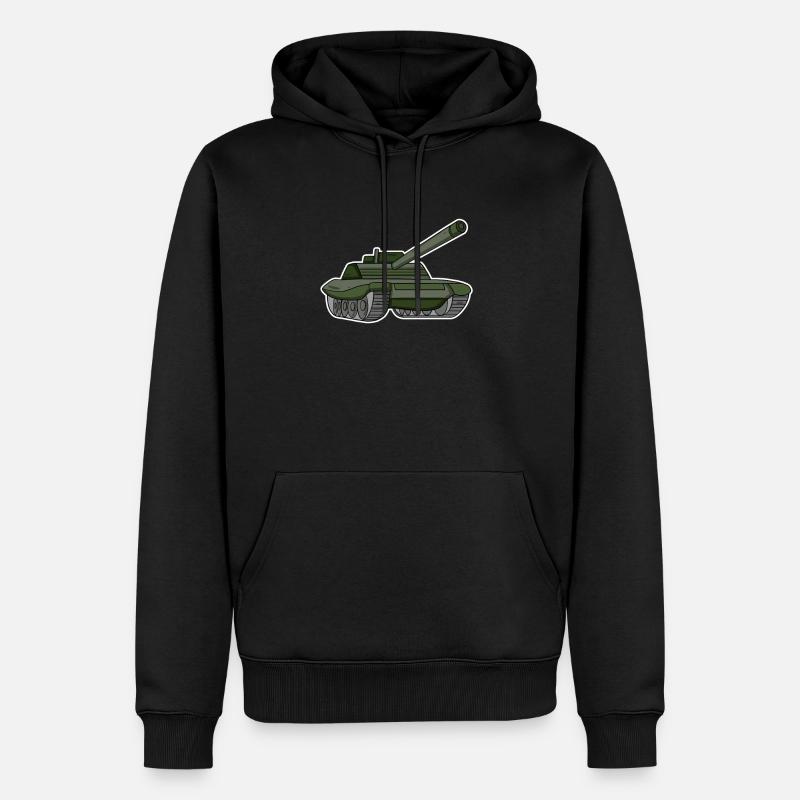 Panzer - Männer Premium Bio Hoodie - Schwarz