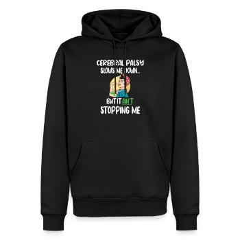 Infantile Cerebral Palsisise CP Fighter Cerebral Palsy - Men’s Premium Organic Hoodie - black - Front - Nico (187cm)