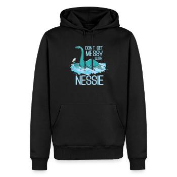 Nessie - Don't Get Messie With Nessie - Scotland - Männer Premium Bio Hoodie - Schwarz - Vorne - Nico (187cm)