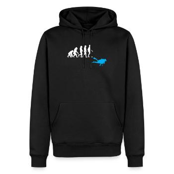 Plongée Évolution - Sweat à capuche Premium bio Homme - noir - Devant - Nico (187cm)